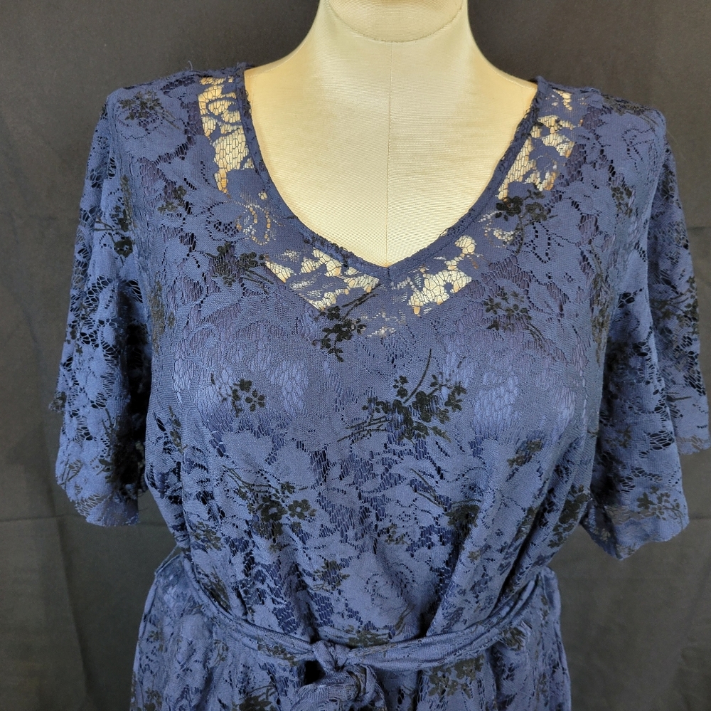 Lane Bryant 22 Navy Blue Lace Dress